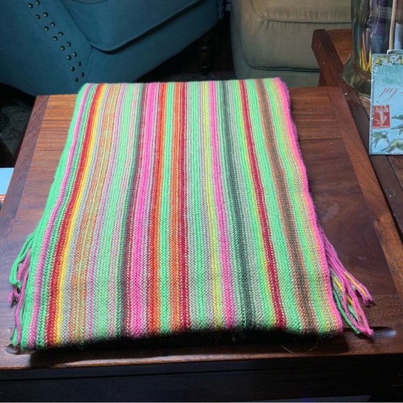 Barbarossa Very Long Luxury Italian multi-colored woven 10" H x 67" W scarf - Picture 12 of 13